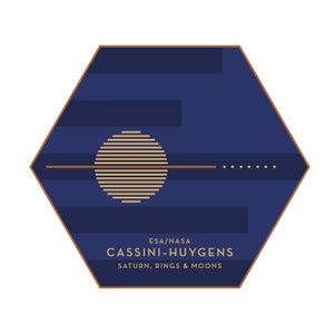 Mission Cassini Huygens Saturn, autocollant en vinyle, « écusson de mission spatiale repensé »