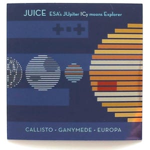 JUICE Jupiter ICy Moons Explorer, nr. 2 abstract, vinylsticker, geïnspireerd op patches van ruimtemissies