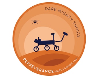 Mars Perseverance Silhouette Day, vinyl stickers