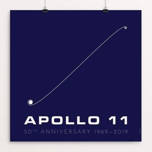 Póster Apolo 11 50 Aniversario Trayectoria Azul