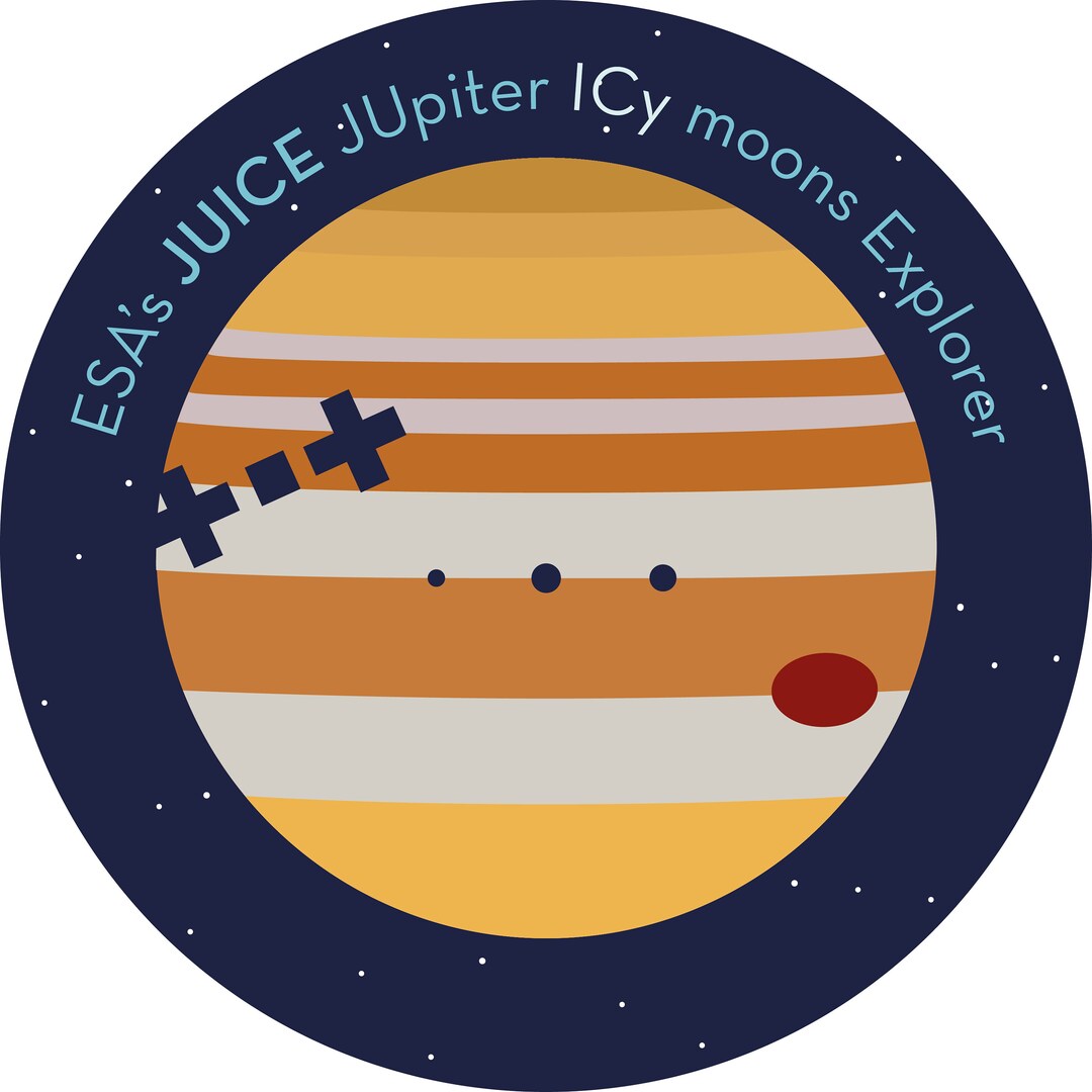 Sticker JUICE Jupiter Icy Moons Explorer, Vinyl Sticker, Reimagined