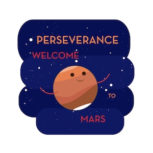 Mars Persévérance Adorables, autocollants en vinyle