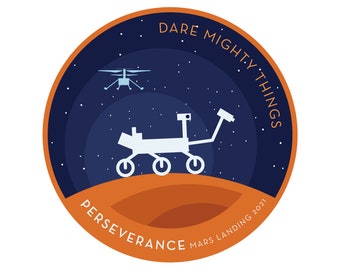 Mars Perseverance Silhouette Night, vinyl sticker