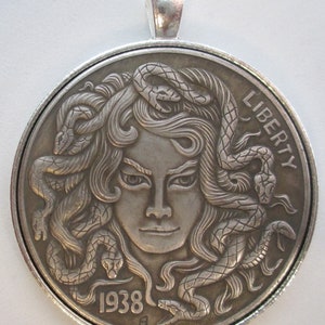 1938 Hobo Morgan Dollar Coin/Pendant- MEDUSA - Fantasy Coin!