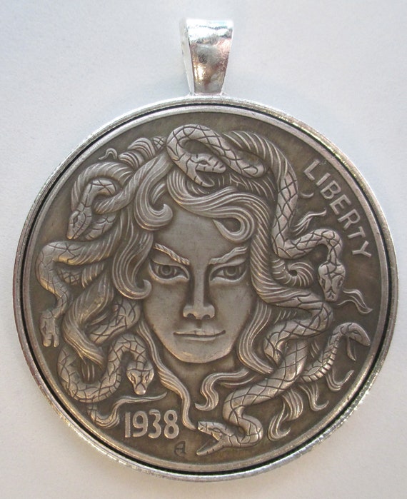 1938 Hobo Morgan Dollar Coin/pendant- MEDUSA - Fantasy Coin! - Etsy