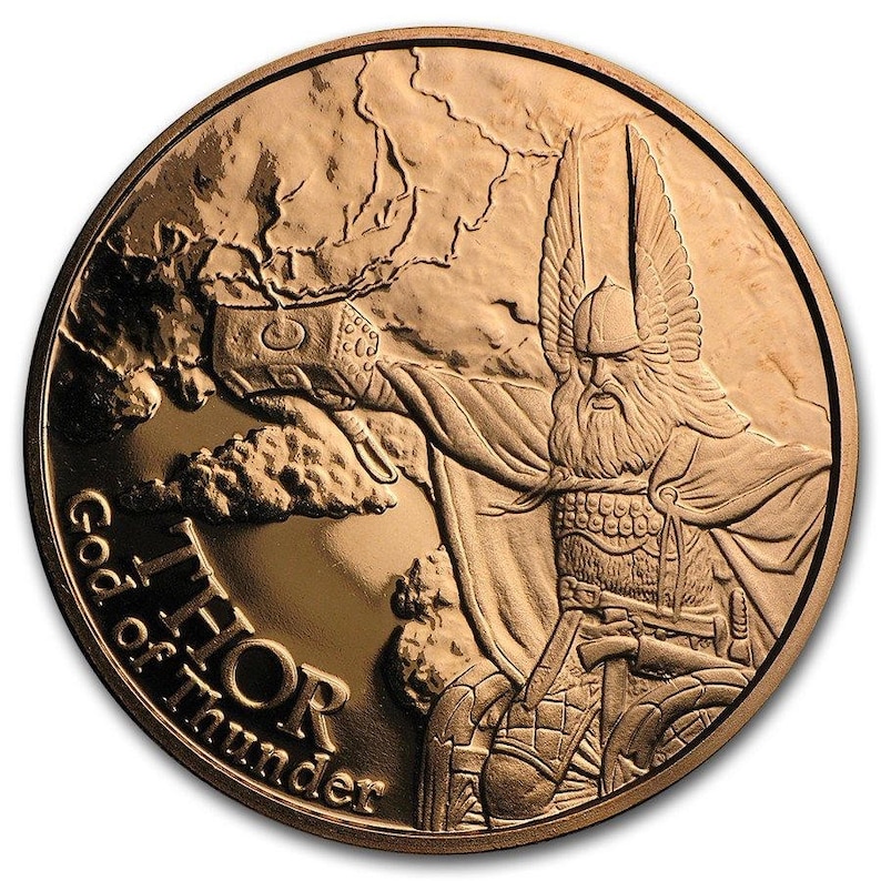 Norse Gods Series Thor Valkyrie 1 oz .999 Copper BU Round