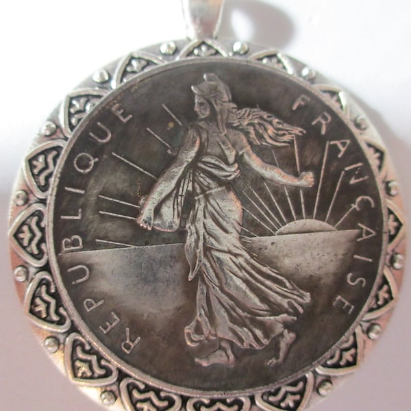 France Seed Sower Antique High Relief Coin/Pendant