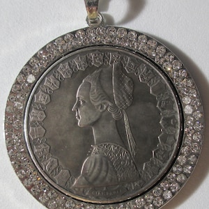 Italienische 500 Lire Münze Anhänger Renaissance Darstellung von Italien 19 Schilde