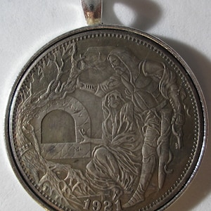 1921 Hobo Morgan Dollar Coin/Pendant- Holy Grail Christ - Fantasy Coin!