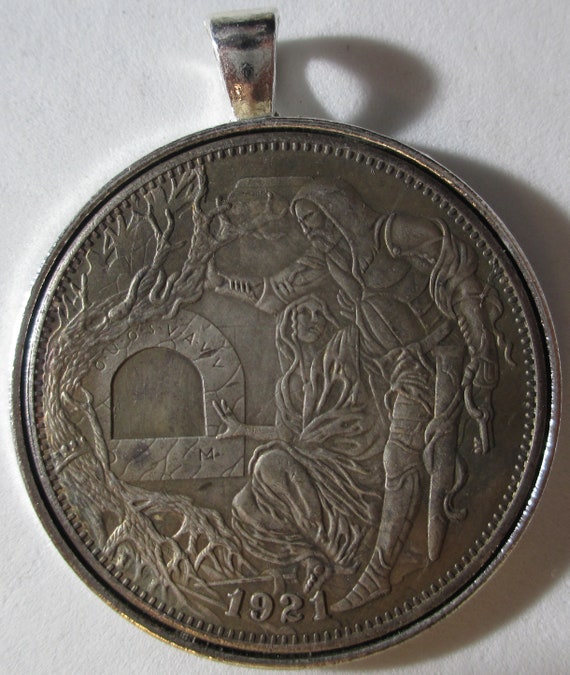 1921 年 ホーボー モルガン ドル コイン/ペンダント - 聖杯 1921 年 ホーボー モルガン ドル コイン/ペンダント - 聖杯