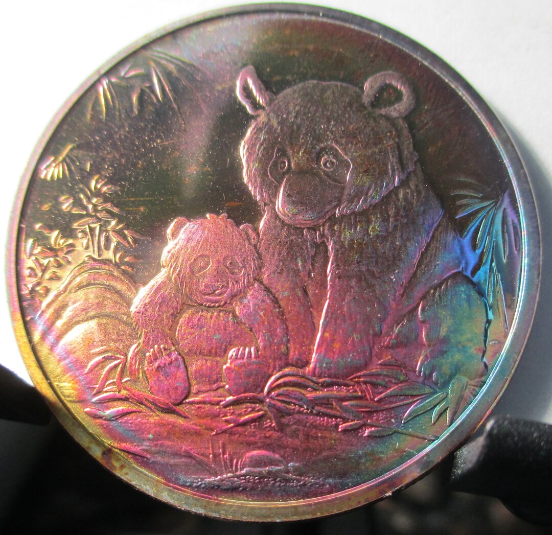 PANDA Rainbow Toned 1 Ounce Copper Round, STUNNING!!! - Etsy UK