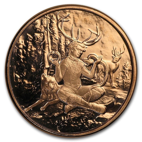 Celtic Lore - Cernunnos - 1oz .999 BU copper round