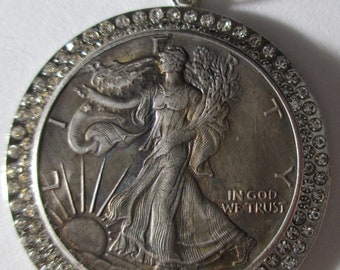 NEW- Walking Liberty Half Dollar coin/pendant