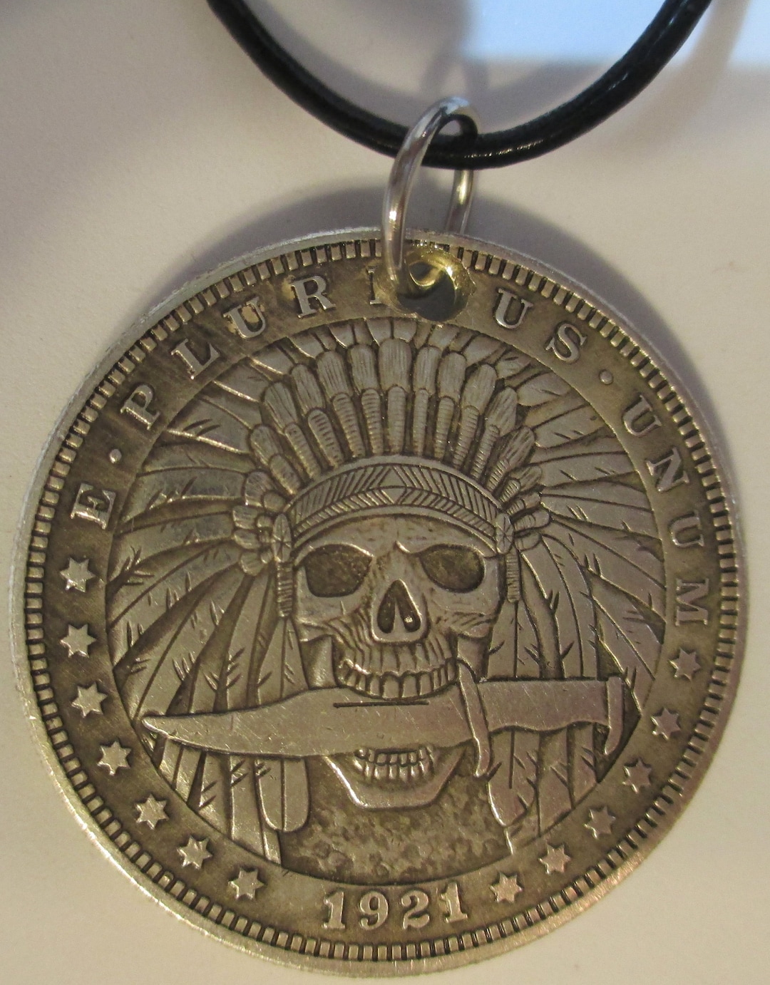 1921 Hobo Morgan Dollar Coin Indian Skull With Knife - Fantasy Coin, 24 ...