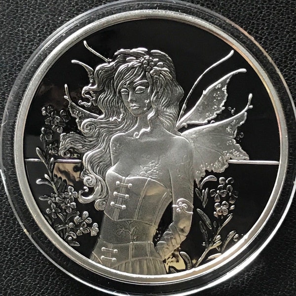 Beautiful Art:  Amy Brown collection (Wall Flower) 1 oz .999 silver Proof Round