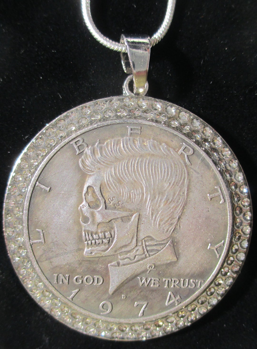 Hobo Creative 1974 Kennedy Silver Half Dollar Skull , PENDANT, 24 ...