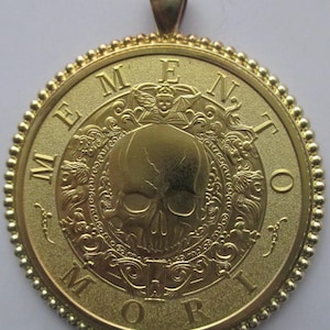 Memento Mori Carpe Diem skull death coin/pendant Double Sided Two Necklaces in One