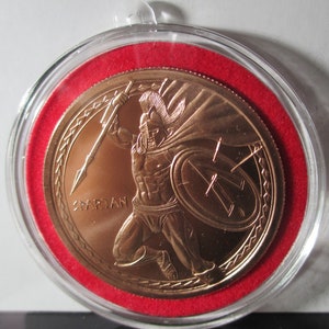 Spartan 1 oz Copper Coin/Pendant (Air Tight Capsule) Ornament, Warrior Series