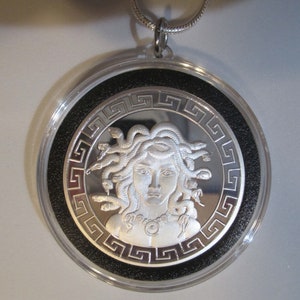 MEDUSA COIN/PENDANT (Air Tight Capsule) with 24&quot; sterling silver necklace