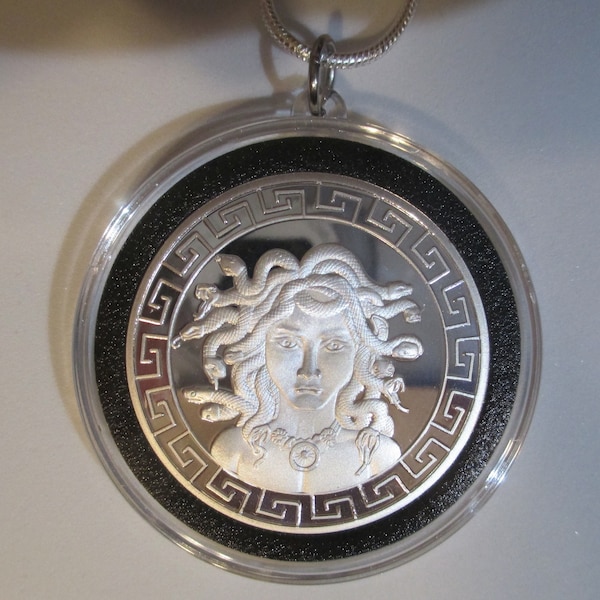 MEDUSA COIN/PENDANT (Air Tight Capsule) with 24" sterling silver necklace