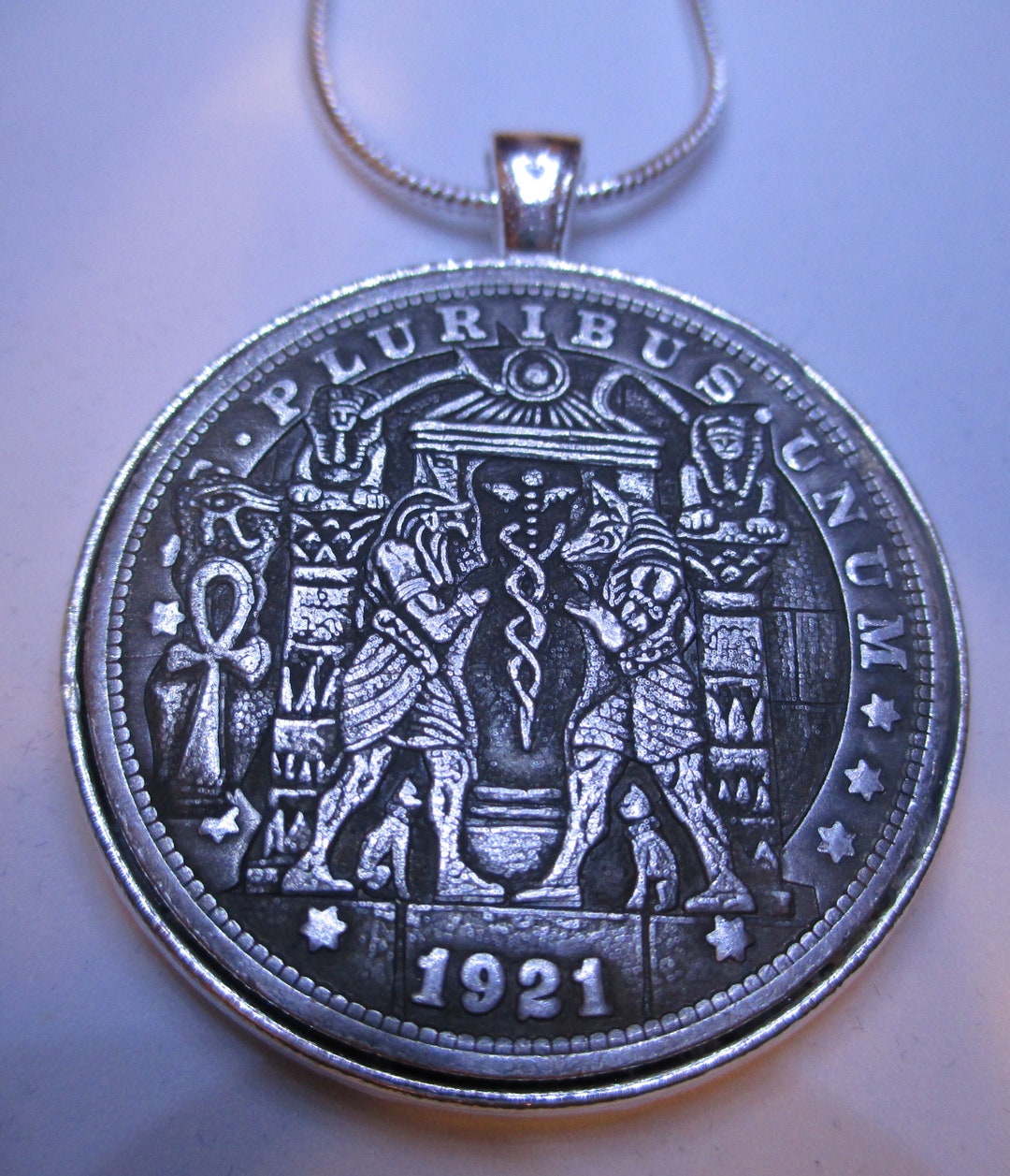 HOBO NICKEL Horus and Pharaoh Anubis Novelty Coin Pendant 24 Inches ...