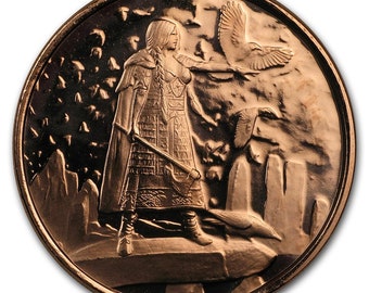 Celtic Lore: Morrigan the Queen of Battles, 1 Oz Copper Coin