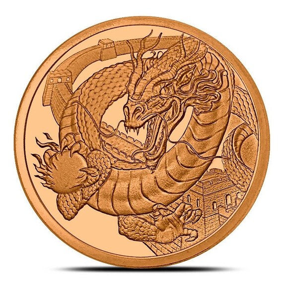 World of Dragons Chinese Dragon in capsule! 1 ounce .999 Silver Round