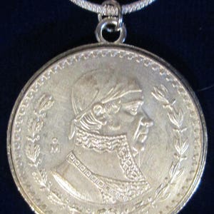 Mexikanische Silber José Morelos 1 Peso Sterling Silber Halskette