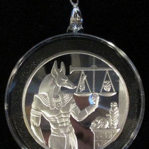 Anubis Egyptian God COIN/PENDANT (Air Tight Capsule) with 24&quot; sterling silver necklace