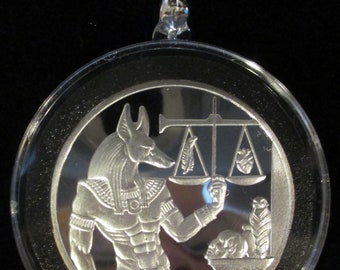 Anubis Egyptian God COIN/PENDANT (Air Tight Capsule) with 24&quot; sterling silver necklace