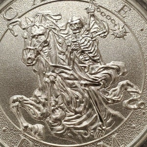 Carpe Diem BU 1 oz .999 Silver Coin Horseman skull rider memento mori New Latin