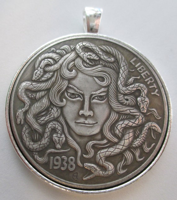 1938 Hobo Morgan Dollar Coin/pendant- MEDUSA - Fantasy Coin! - Etsy