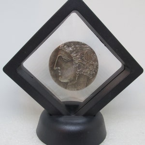 NEW-Very High Relief Tanit, Goddess of Carthage Coin Framed with a Stand
