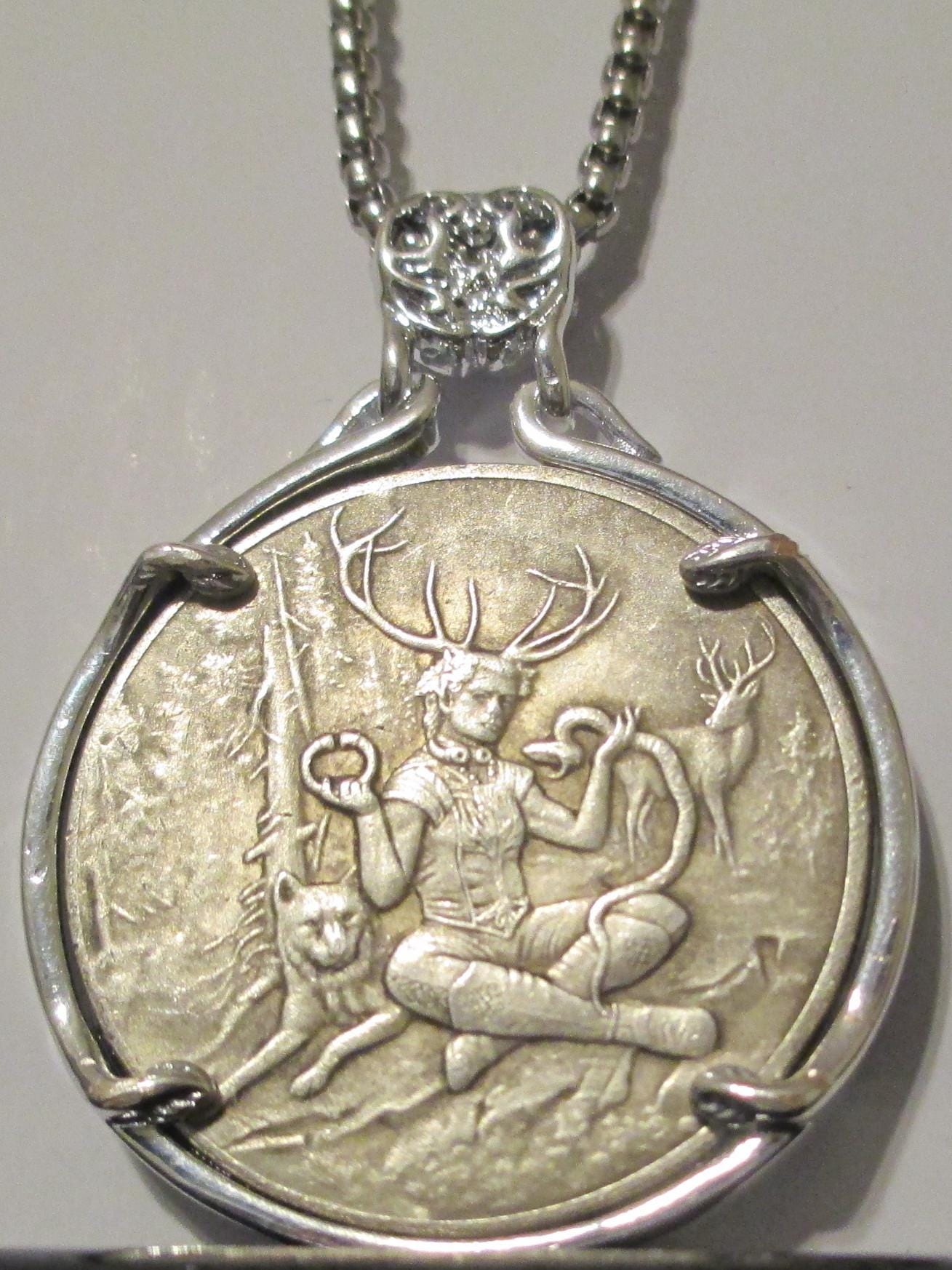 Lywjyb Birdgot Collana Con Ciondolo Pentacolo E Dio Cornuto Cernunnos – Gioiello Wicca In Acciaio Inox
