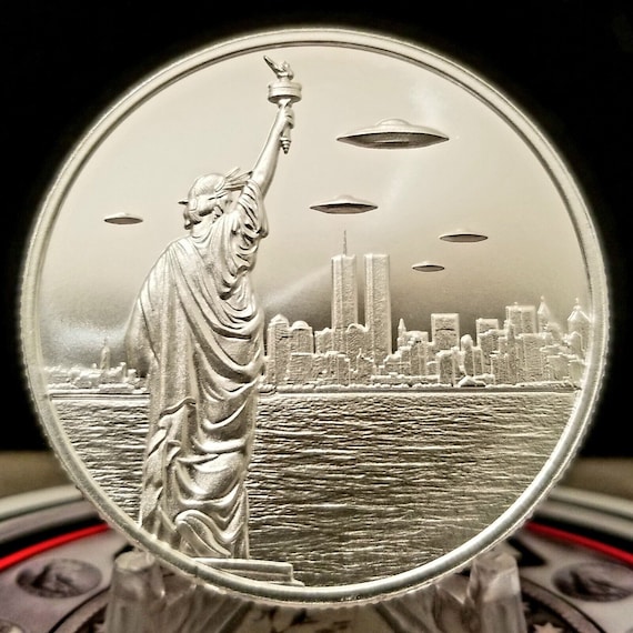 Ufos Over New York City NYC Aliens One 1 Troy Oz 999 Fine