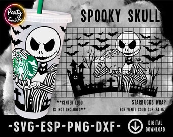 Jack Venti Cold Cup SVG, Jack Halloween Venti Cold Cup 24oz SVG, Gruselige Saison SVG, Jack Skellington Venti Cold Cup 24oz, digitaler Download