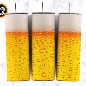 Beer Tumbler Sublimation Design Beer Glass 20oz Skinny Tumbler Design, Beer Lover Sublimation, Dad Tumbler Wrap Png , Digital download