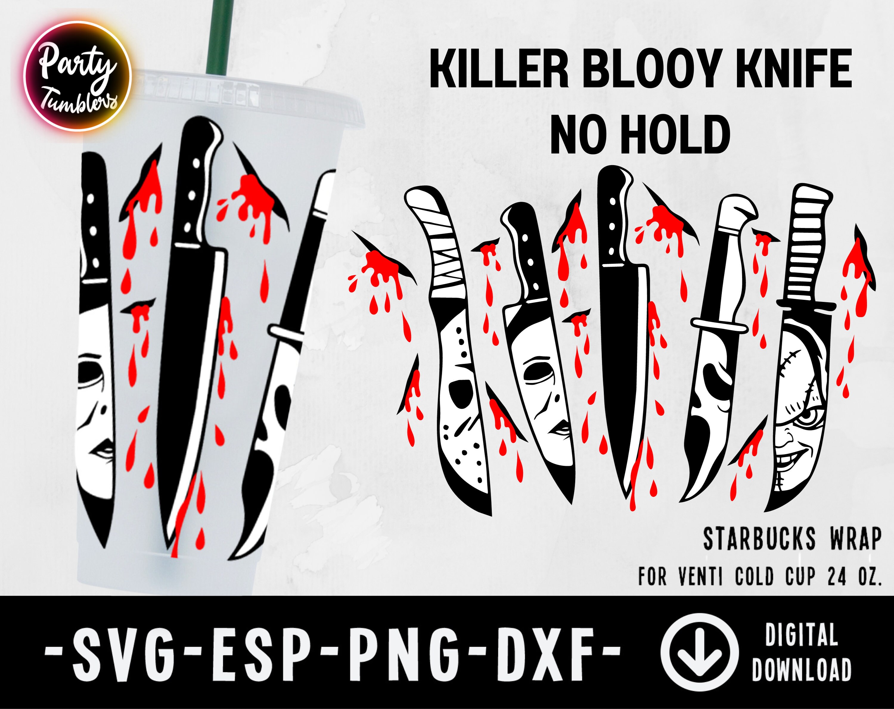Horror Movie Knives Svg, Horror Characters Knives Wrap, Halloween