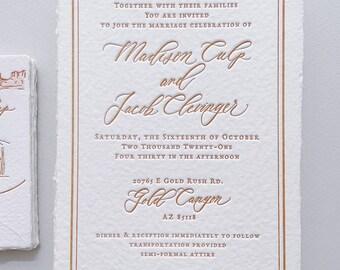 Letterpress invitation printing