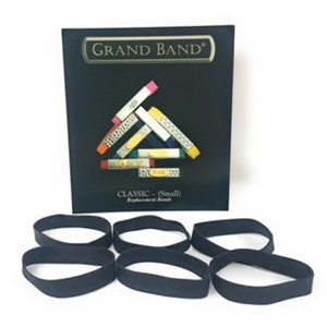 May include: A package of six black rubber bands, labeled "Grand Band Classic - Small Replacement Bands".