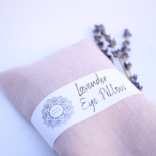 Linen Lavender Eye Pillow - Blush Pink - Made from Lithuanian Linen