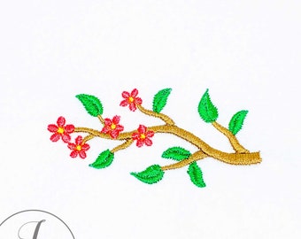 Branch with Flowers Embroidery Design, Flower Embroidery Designs, Machine Embroidery Designs Flowers