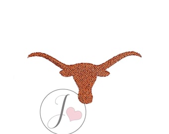 Longhorn Embroidery Design, Machine Embroidery Designs