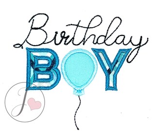Birthday Boy Applique Design, Birthday Applique Designs, Machine Applique Designs