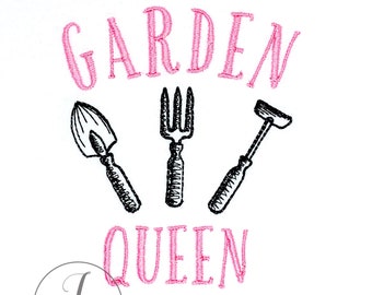 Garden Queen Embroidery Design, Small Tools (Machine Embroidery Designs)