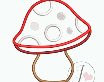 Mushroom Applique Machine Embroidery Design (Instant Download)