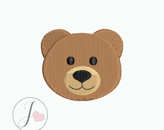 Teddy Bear Head Mini Embroidery Design, Children&#39;s Teddy Bear Embroidery Designs, Machine Embroidery Design