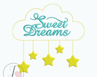 Diseño de apliques de nubes y estrellas "Dulces sueños" (Descarga digital)