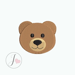 Teddy Bear Head Mini Embroidery Design, Children&#39;s Teddy Bear Embroidery Designs, Machine Embroidery Design
