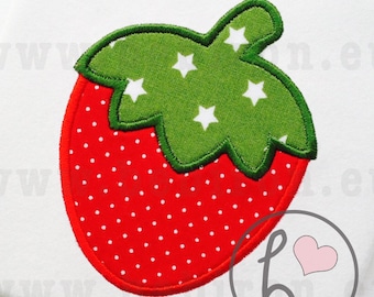 Strawberry Applique Machine Embroidery Design (Instant Download)